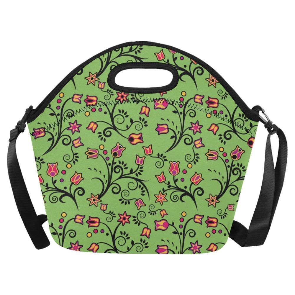 LightGreen Yellow Star Neoprene Lunch Bag/Large (Model 1669) bag e-joyer
