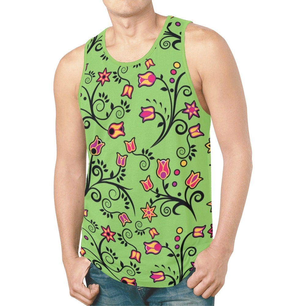 LightGreen Yellow Star New All Over Print Tank Top for Men (Model T46) New All Over Print Tank Top for Men (T46) e-joyer