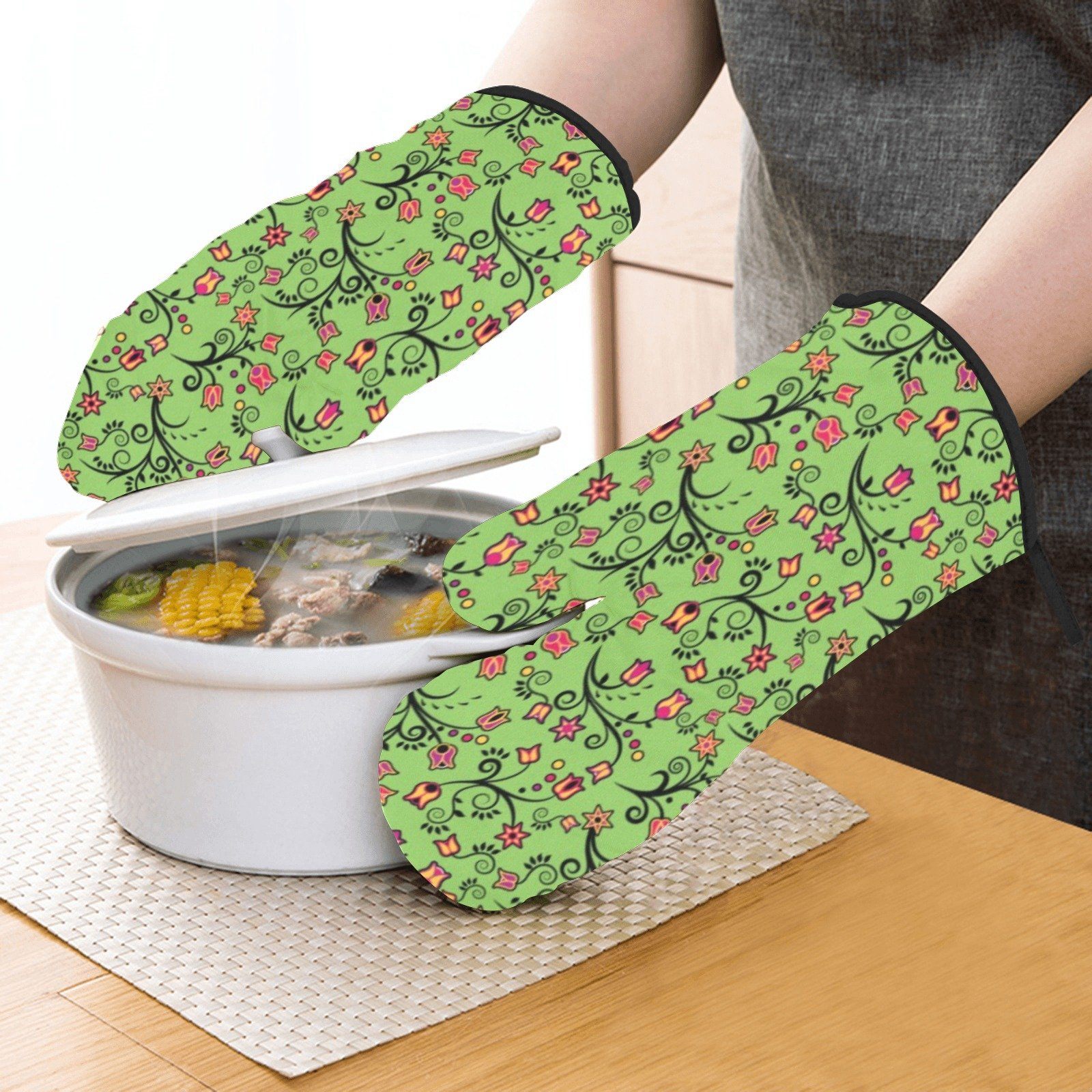 LightGreen Yellow Star Oven Mitt & Pot Holder Oven Mitt & Pot Holder e-joyer
