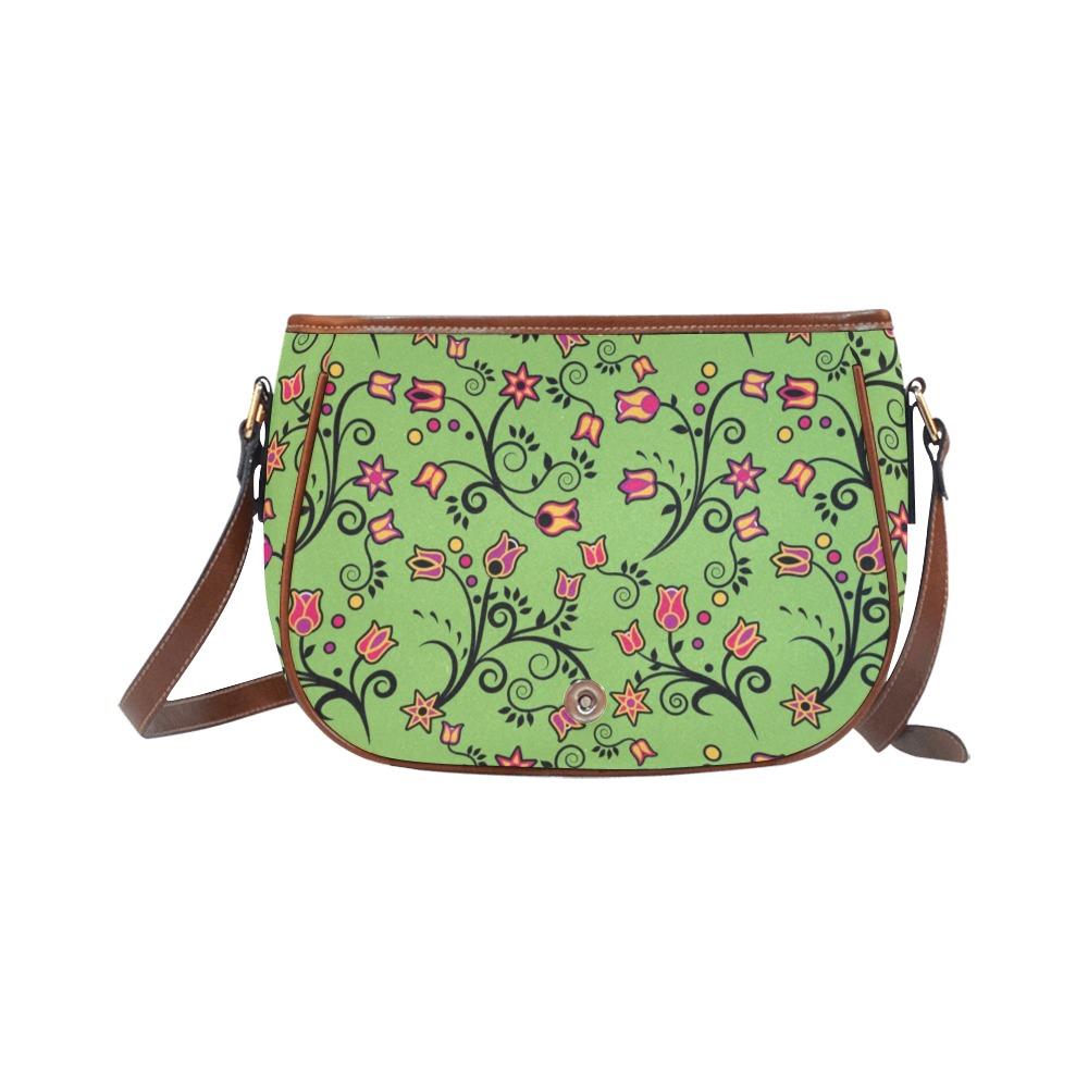 LightGreen Yellow Star Saddle Bag/Large (Model 1649) bag e-joyer 