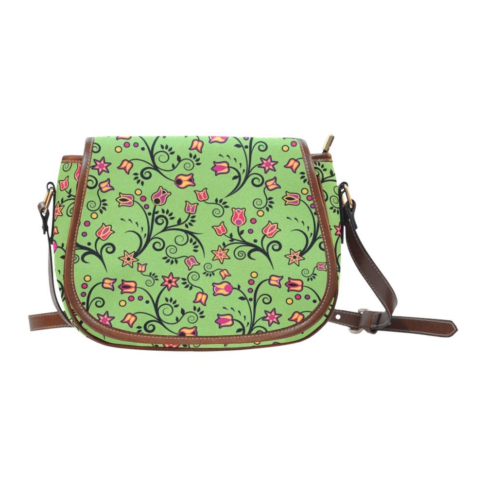 LightGreen Yellow Star Saddle Bag/Small (Model 1649) Full Customization Saddle Bag/Small (Full Customization) e-joyer 