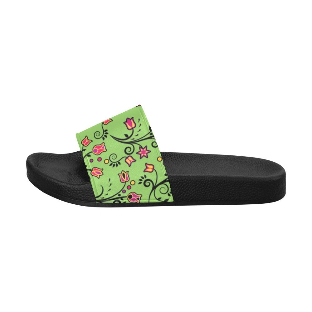 LightGreen Yellow Star Women's Slide Sandals (Model 057) Women's Slide Sandals (057) e-joyer 