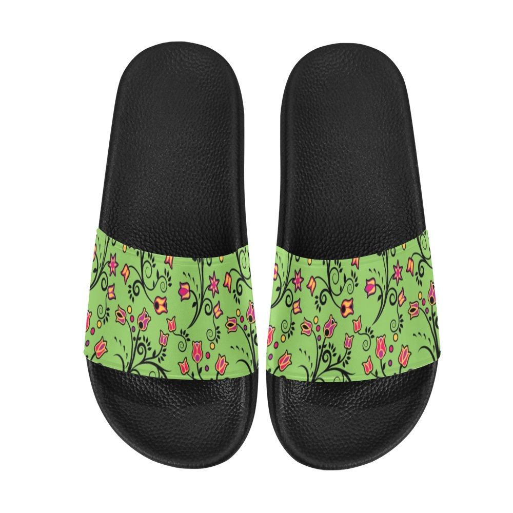LightGreen Yellow Star Women's Slide Sandals (Model 057) Women's Slide Sandals (057) e-joyer