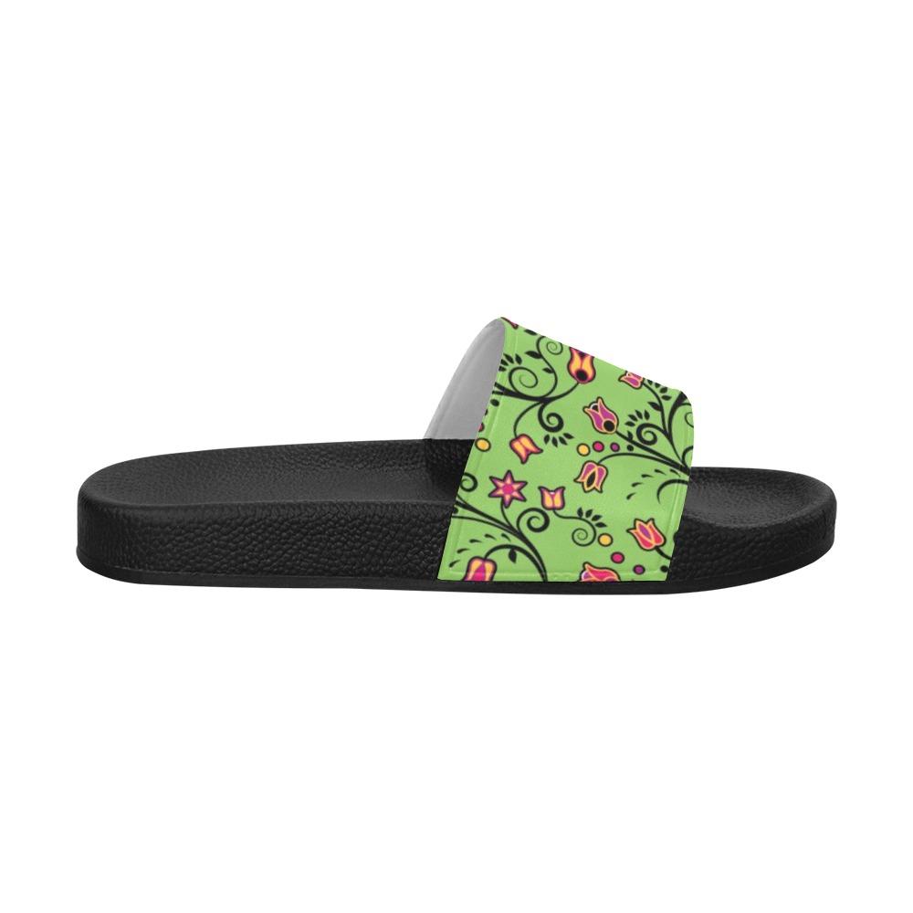 LightGreen Yellow Star Women's Slide Sandals (Model 057) Women's Slide Sandals (057) e-joyer