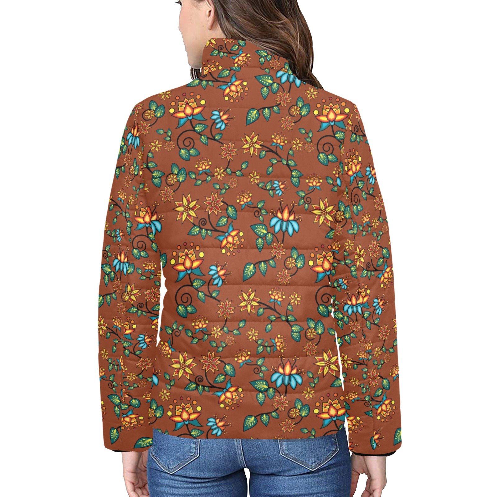 Lily Sierra Women's Stand Collar Padded Jacket (Model H41) jacket e-joyer