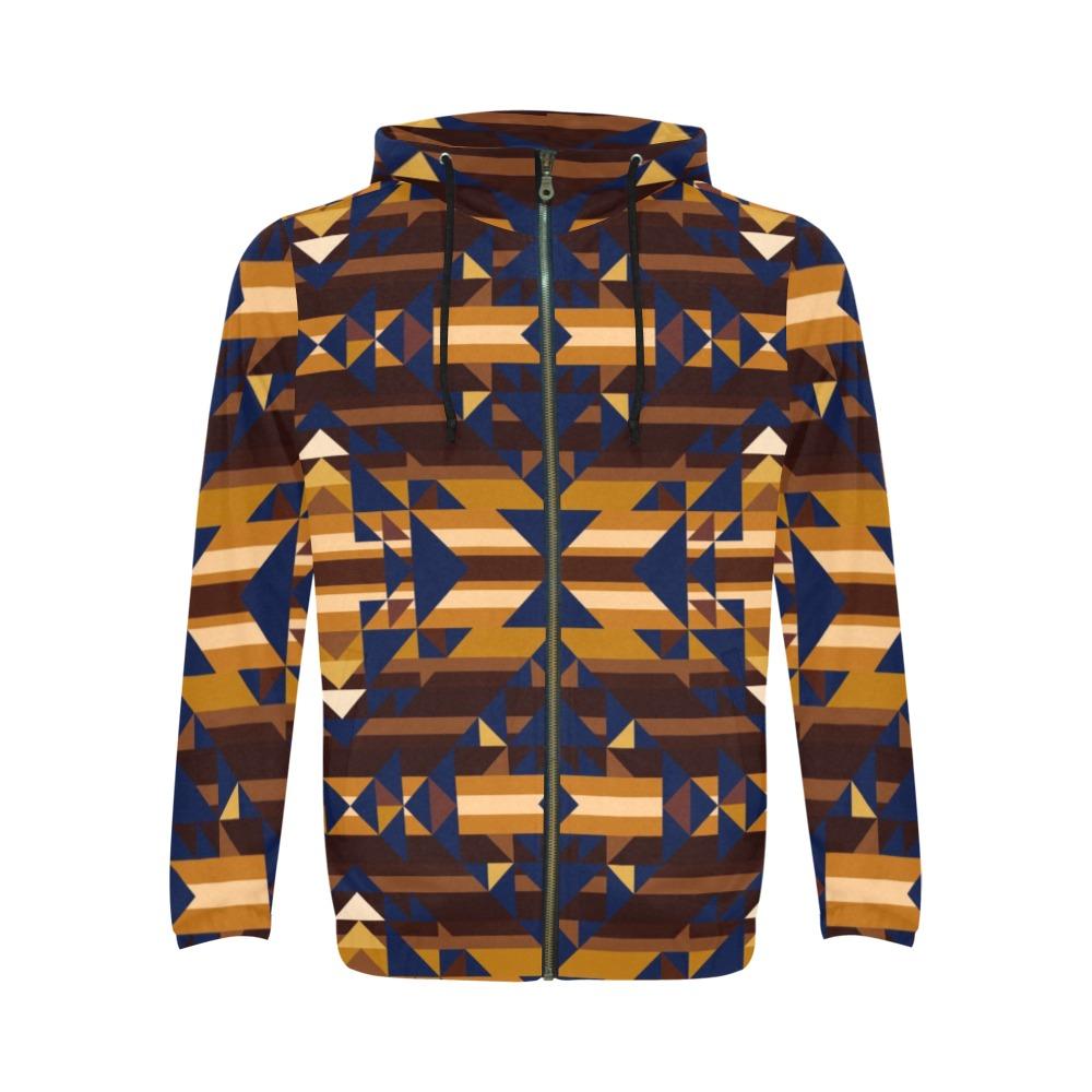 Marron Cloud All Over Print Full Zip Hoodie for Men (Model H14) hoodie e-joyer