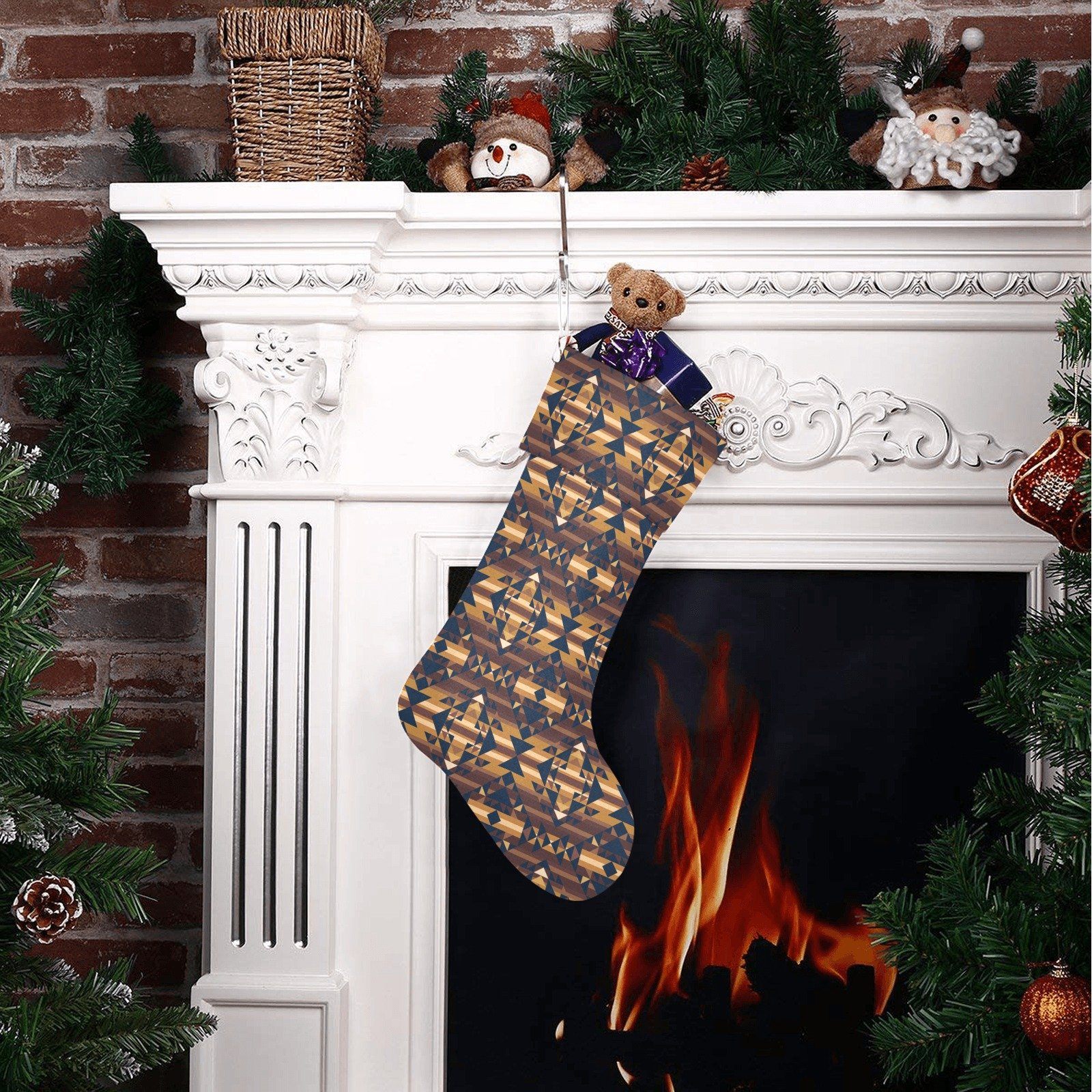 Marron Cloud Christmas Stocking holiday stocking e-joyer