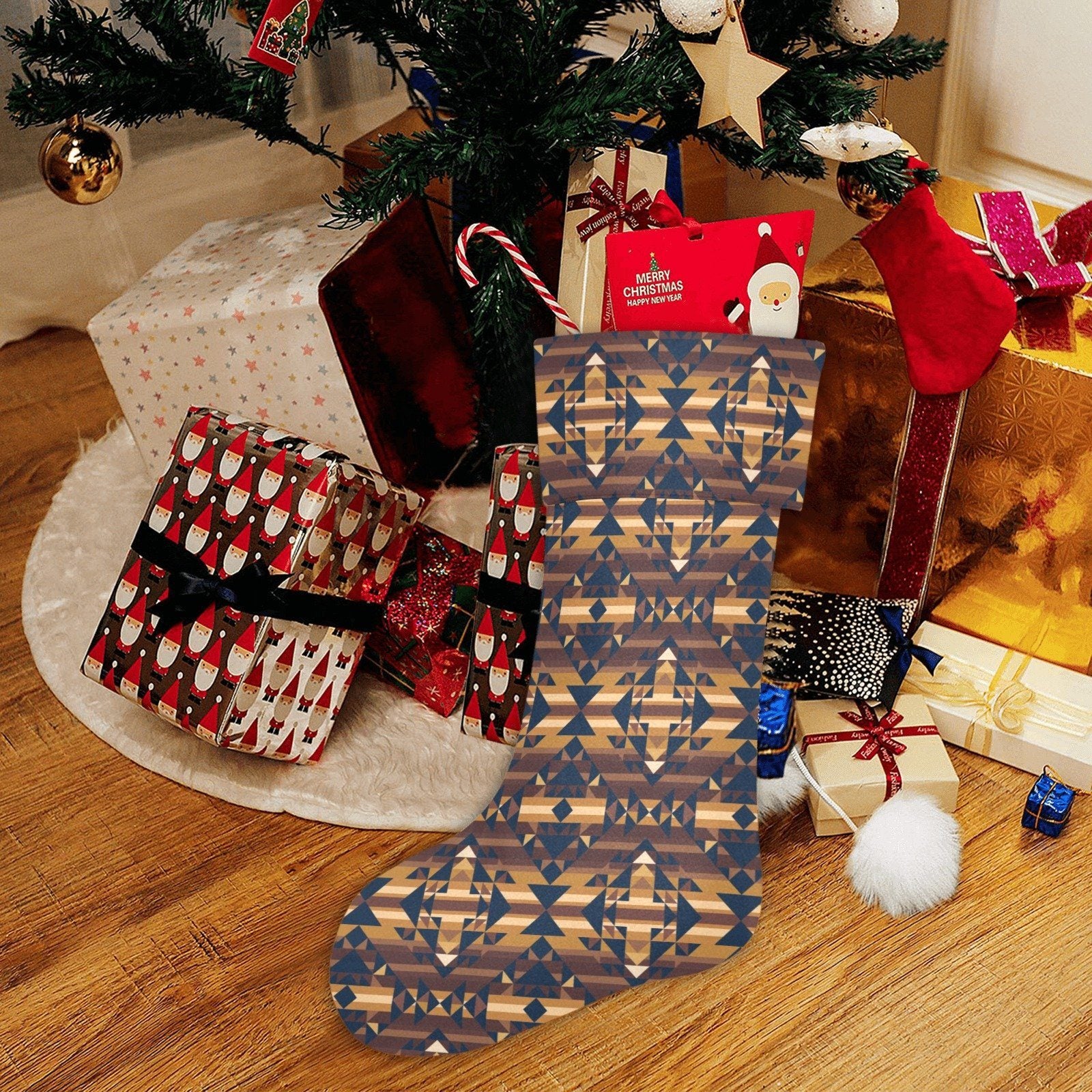 Marron Cloud Christmas Stocking holiday stocking e-joyer