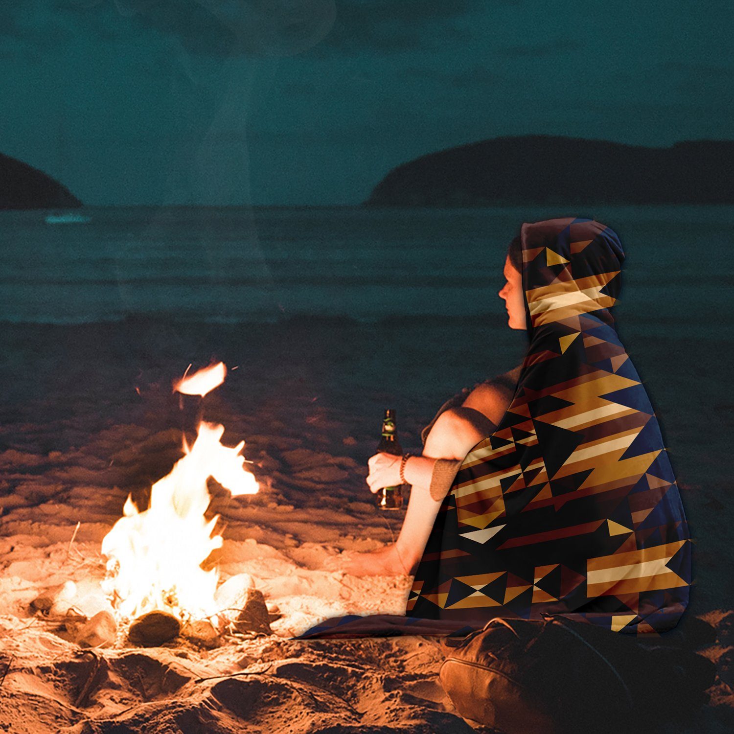 Marron Cloud Hooded Blanket blanket 49 Dzine