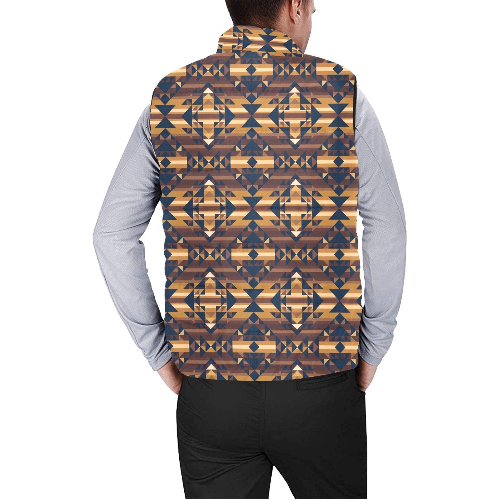Marron Cloud Men's Padded Vest Jacket (Model H44) Men's Padded Vest Jacket (H44) e-joyer