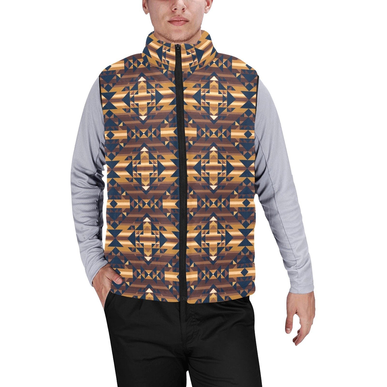 Marron Cloud Men's Padded Vest Jacket (Model H44) Men's Padded Vest Jacket (H44) e-joyer