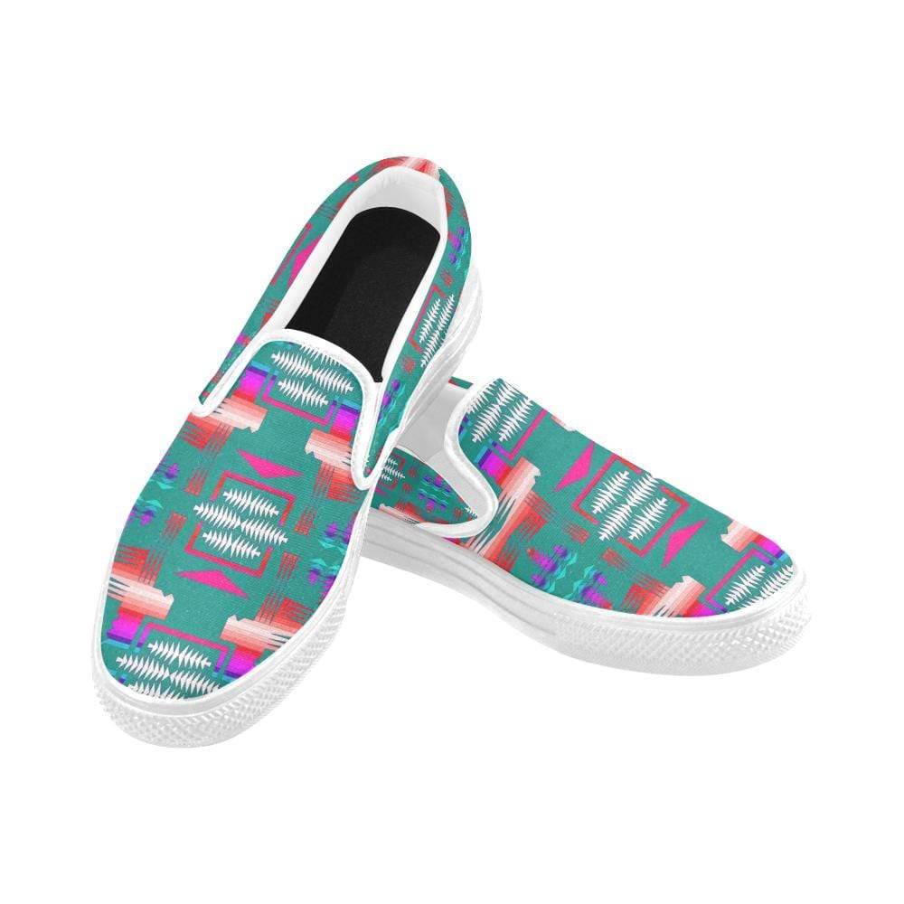 May Skies Sage Women's Unusual Slip-on Canvas Shoes (Model 019) Women's Unusual Slip-on Canvas Shoes (019) e-joyer