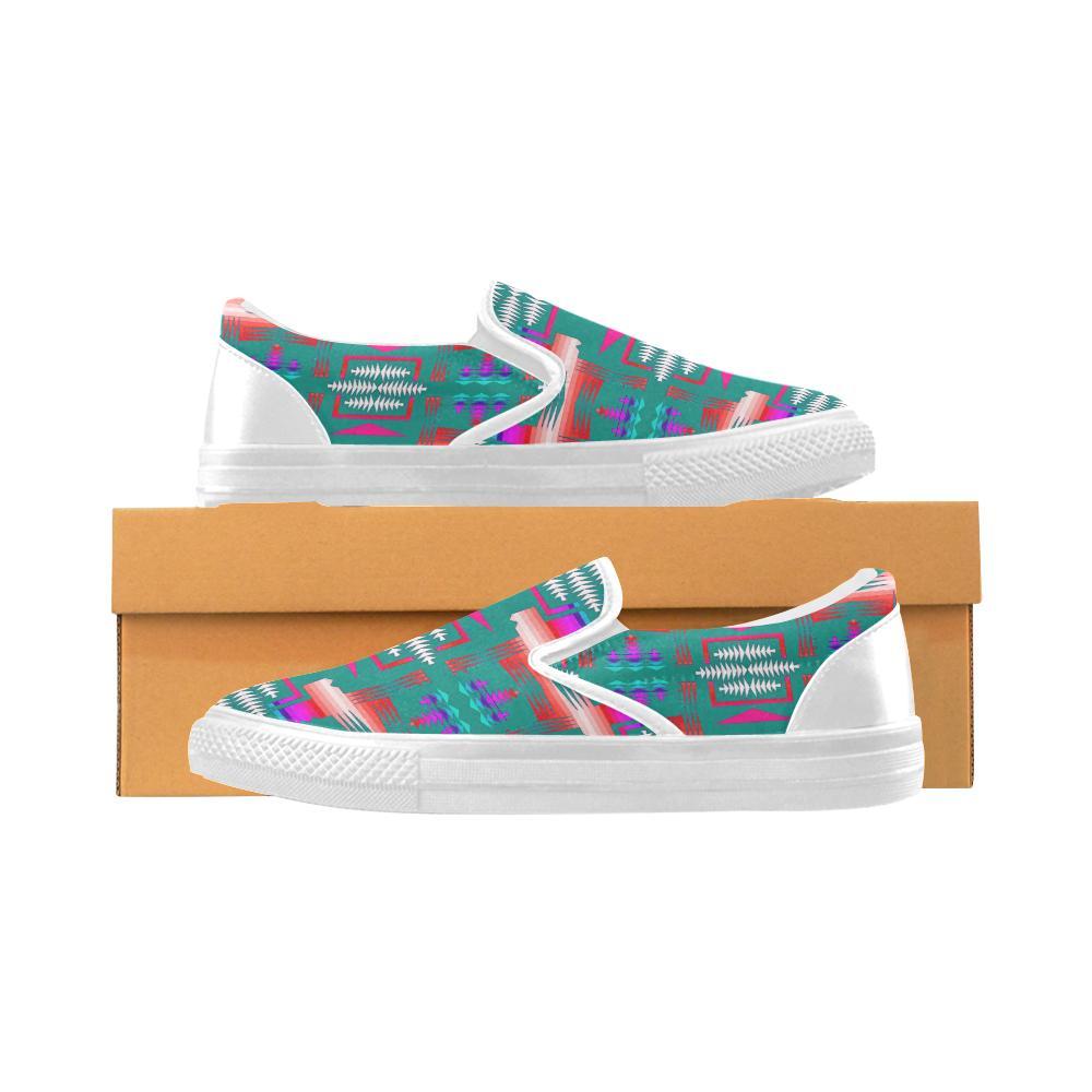 May Skies Sage Women's Unusual Slip-on Canvas Shoes (Model 019) Women's Unusual Slip-on Canvas Shoes (019) e-joyer
