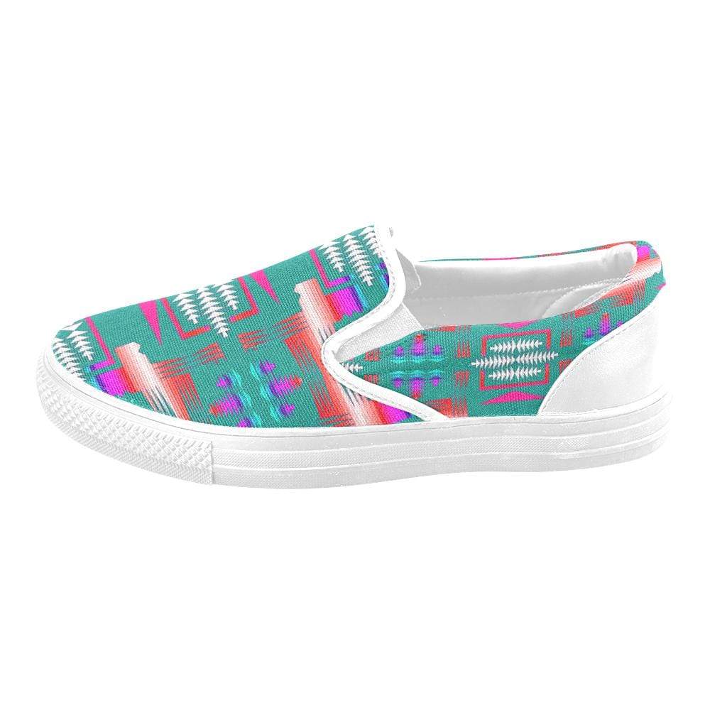 May Skies Sage Women's Unusual Slip-on Canvas Shoes (Model 019) Women's Unusual Slip-on Canvas Shoes (019) e-joyer