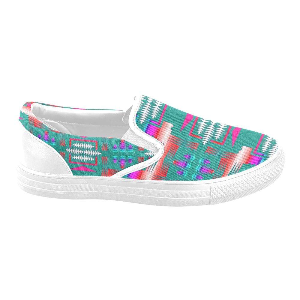 May Skies Sage Women's Unusual Slip-on Canvas Shoes (Model 019) Women's Unusual Slip-on Canvas Shoes (019) e-joyer
