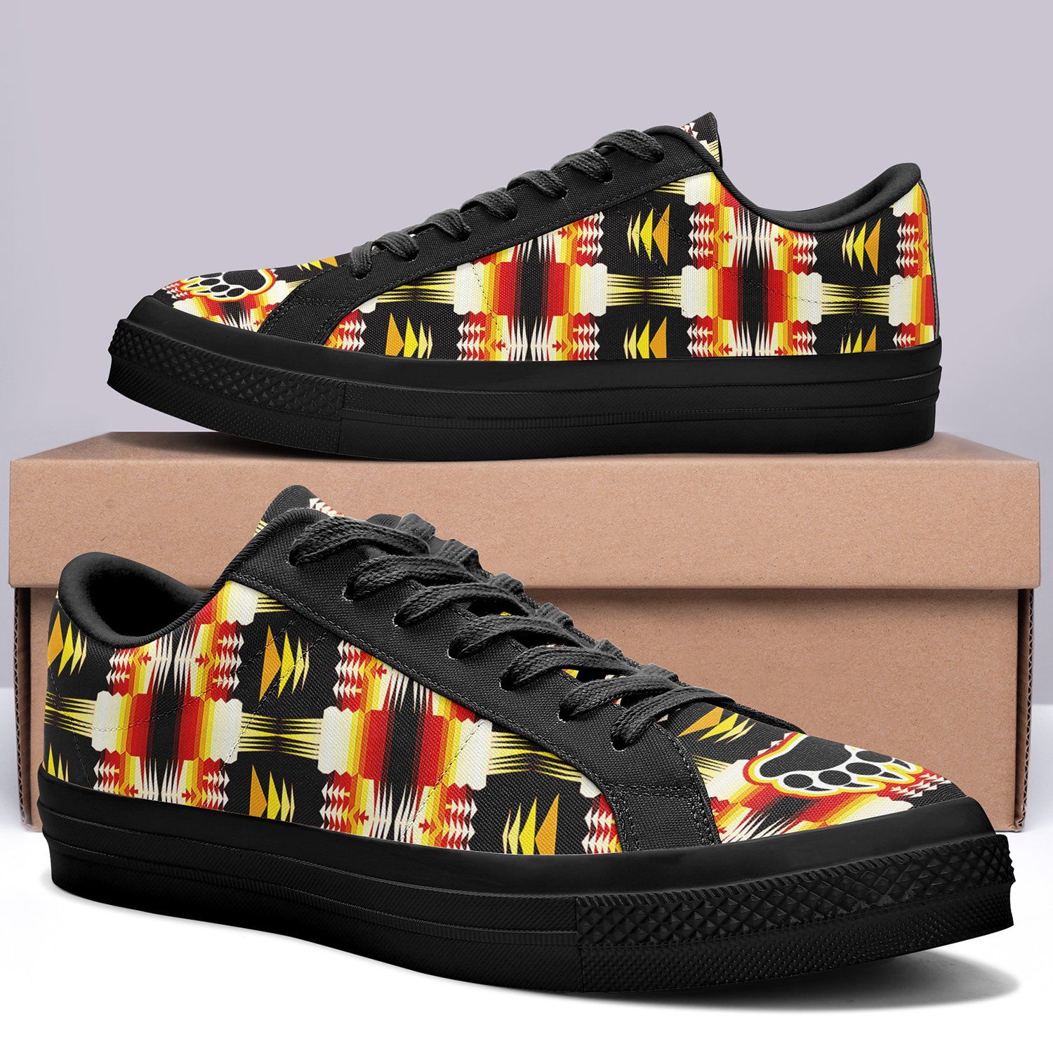 Medicine Wheel Sage Bearpaw Aapisi Low Top Canvas Shoes Black Sole 49 Dzine