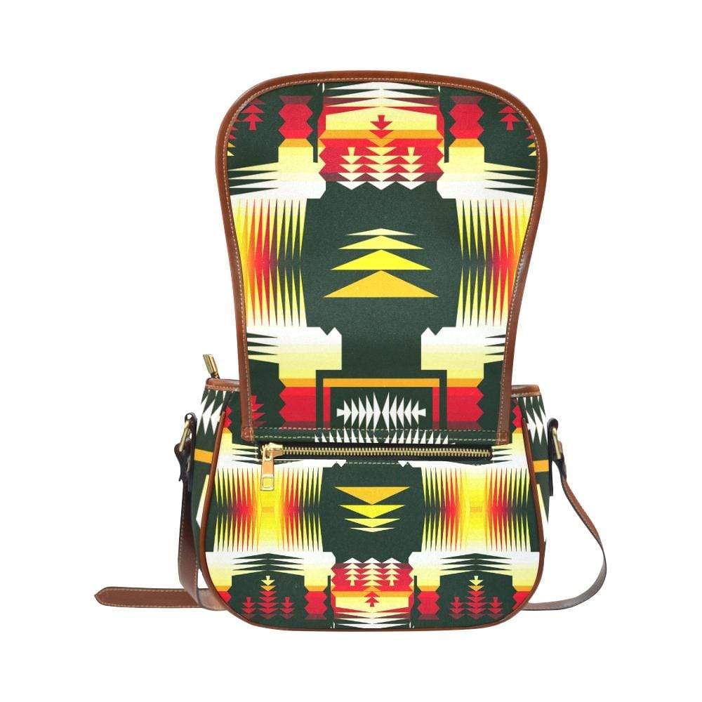Medicine Wheel Sage Saddle Bag/Small (Model 1649) Full Customization Saddle Bag/Small (Full Customization) e-joyer