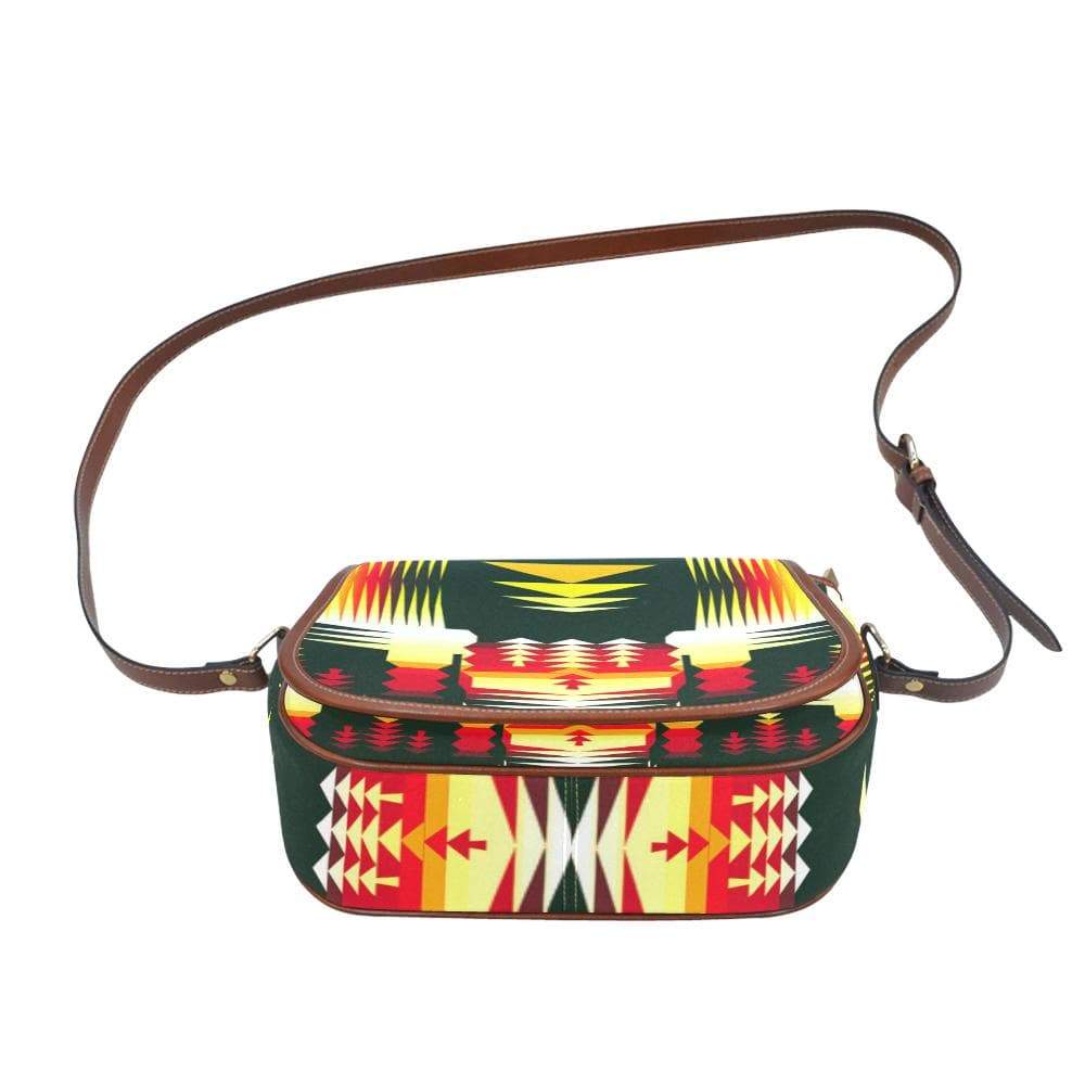 Medicine Wheel Sage Saddle Bag/Small (Model 1649) Full Customization Saddle Bag/Small (Full Customization) e-joyer