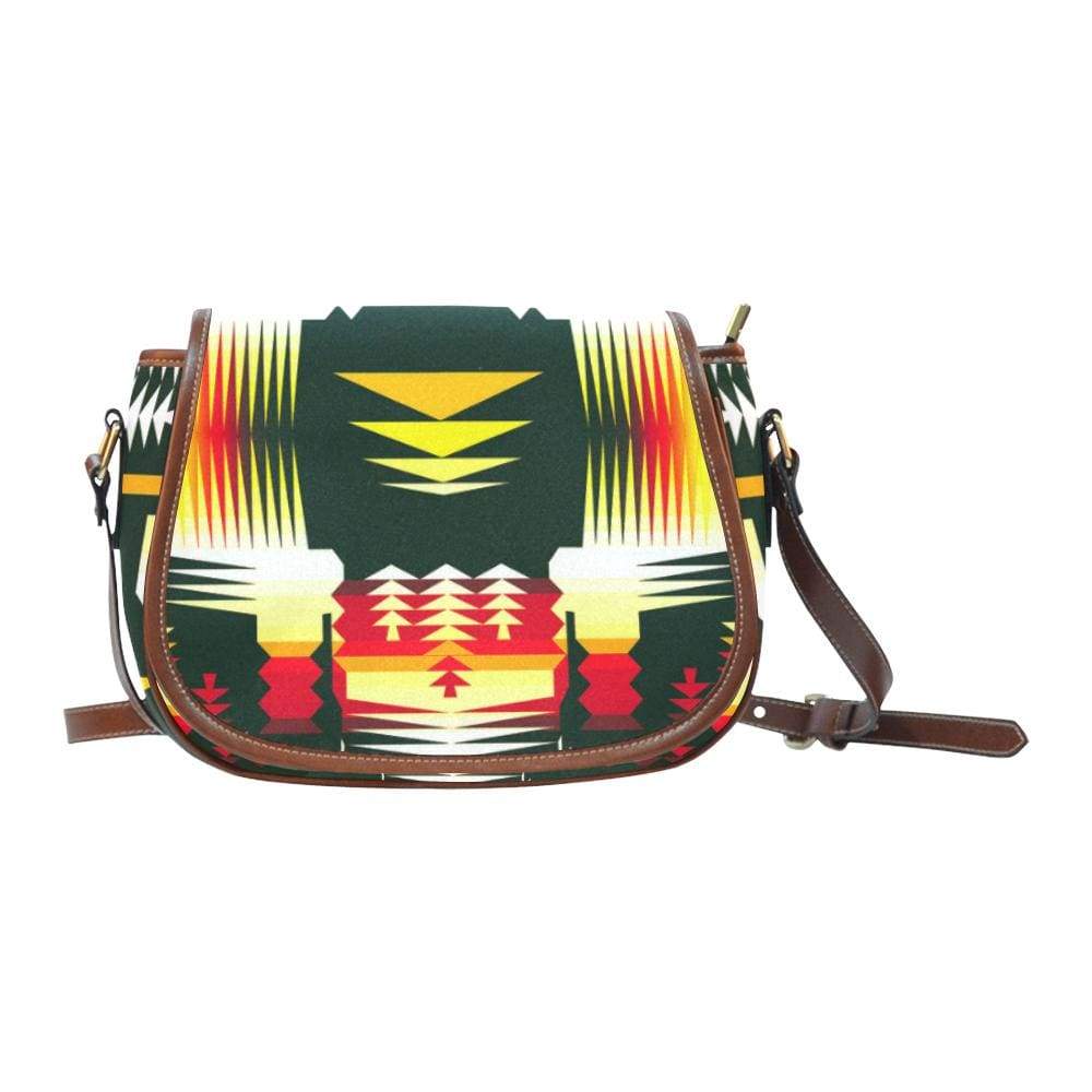 Medicine Wheel Sage Saddle Bag/Small (Model 1649) Full Customization Saddle Bag/Small (Full Customization) e-joyer