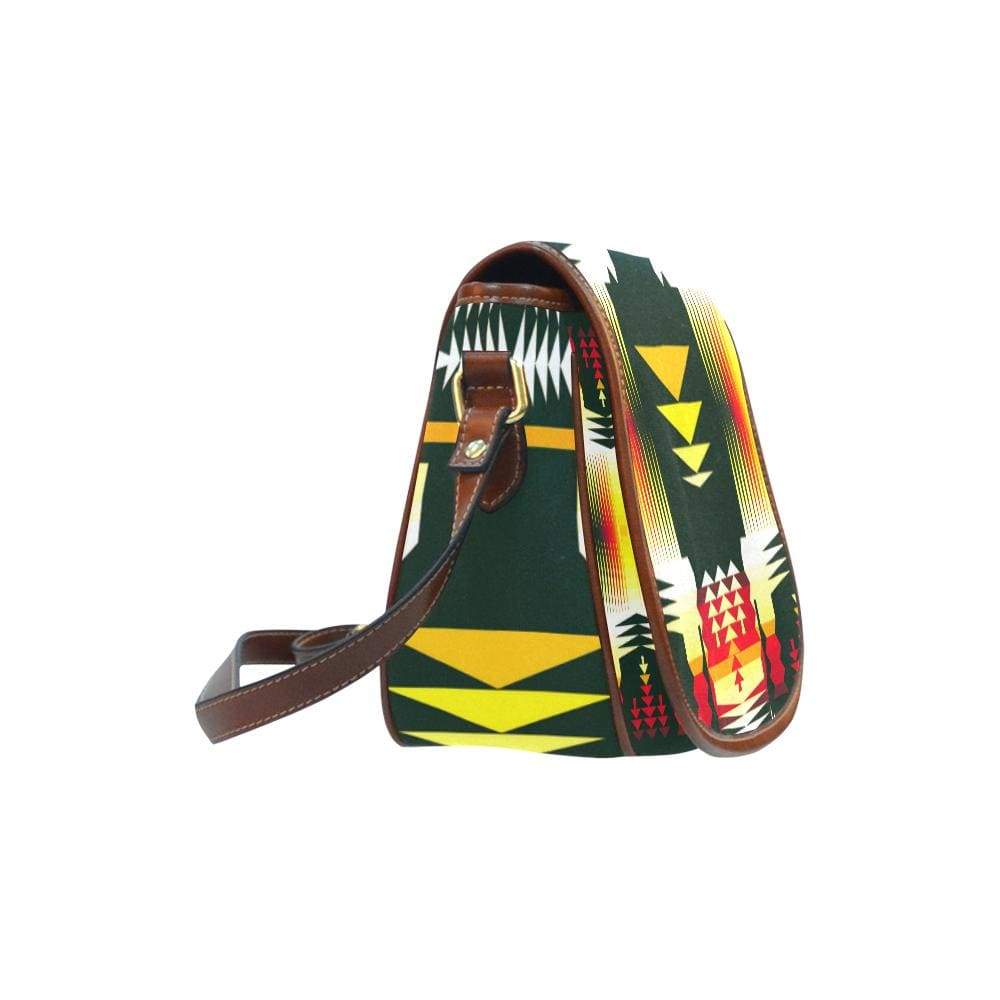 Medicine Wheel Sage Saddle Bag/Small (Model 1649) Full Customization Saddle Bag/Small (Full Customization) e-joyer