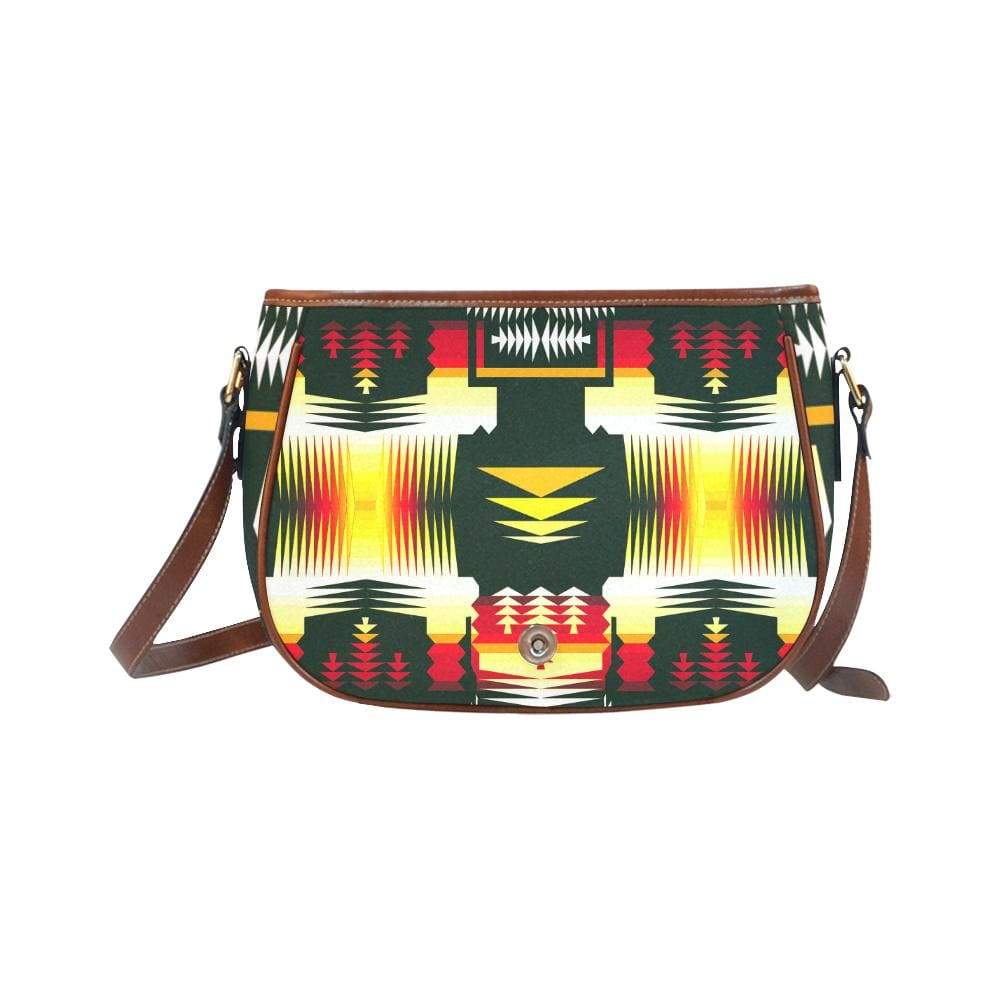 Medicine Wheel Sage Saddle Bag/Small (Model 1649) Full Customization Saddle Bag/Small (Full Customization) e-joyer