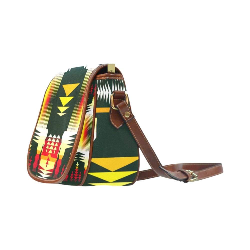 Medicine Wheel Sage Saddle Bag/Small (Model 1649) Full Customization Saddle Bag/Small (Full Customization) e-joyer
