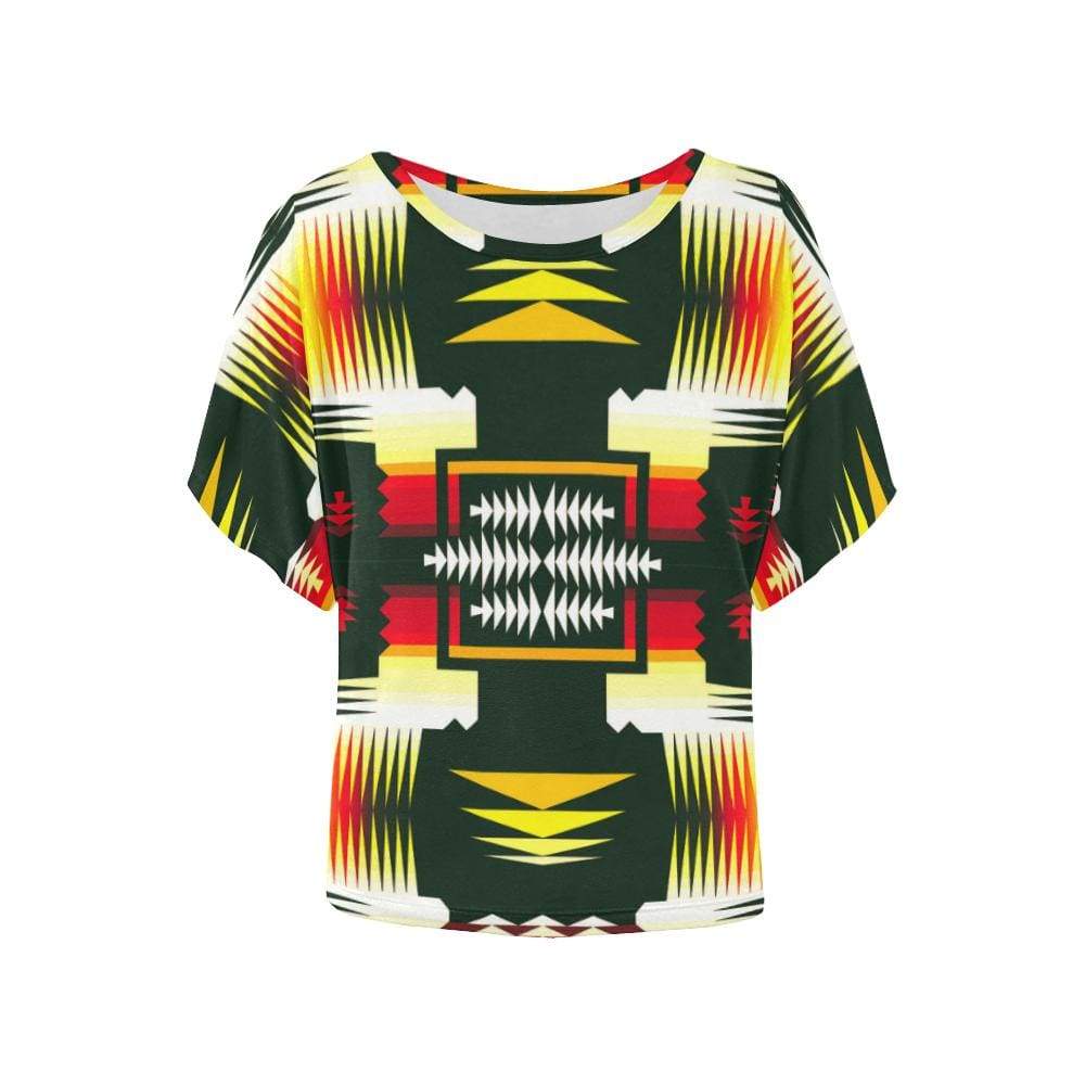 Medicine Wheel Sage Women's Batwing-Sleeved Blouse T shirt (Model T44) Women's Batwing-Sleeved Blouse T shirt (T44) e-joyer