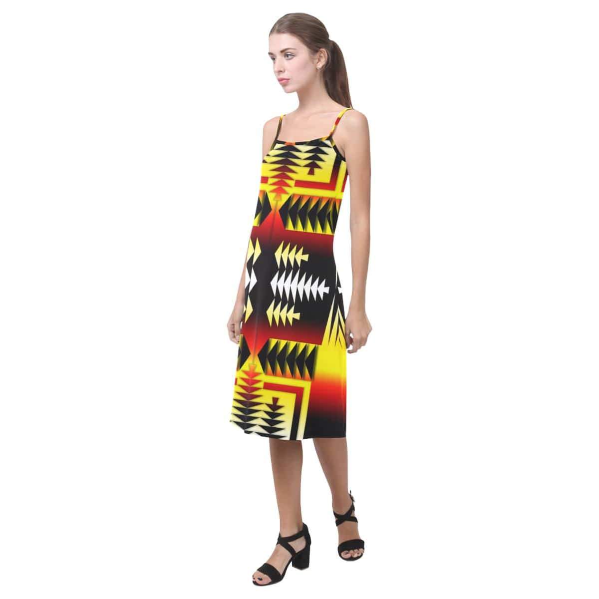 Medicine Wheel Strips Basketball Alcestis Slip Dress (Model D05) Alcestis Slip Dress (D05) e-joyer 