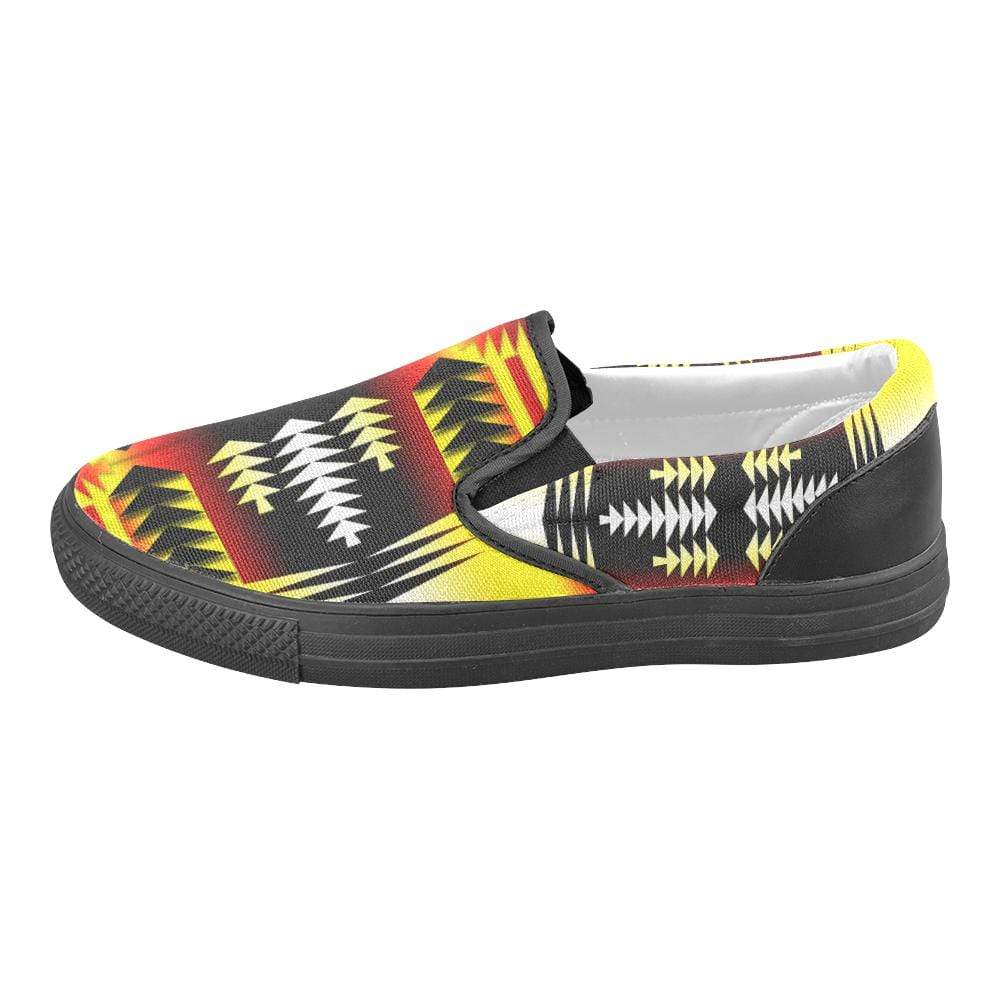 Medicine Wheel Strips Basketball Men's Unusual Slip-on Canvas Shoes (Model 019) Men's Unusual Slip-on Canvas Shoes (019) e-joyer