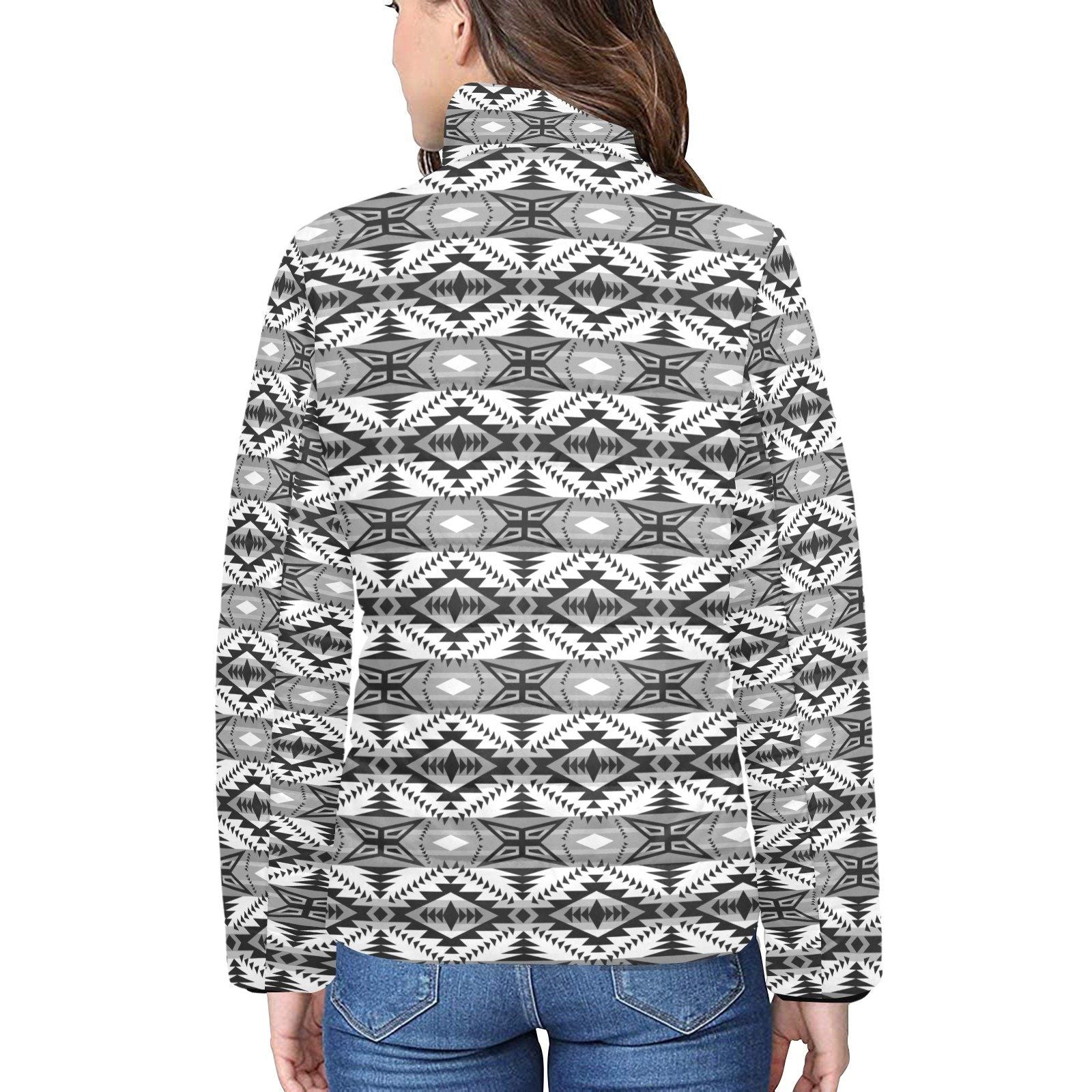 Mesa War Party Women's Stand Collar Padded Jacket (Model H41) jacket e-joyer