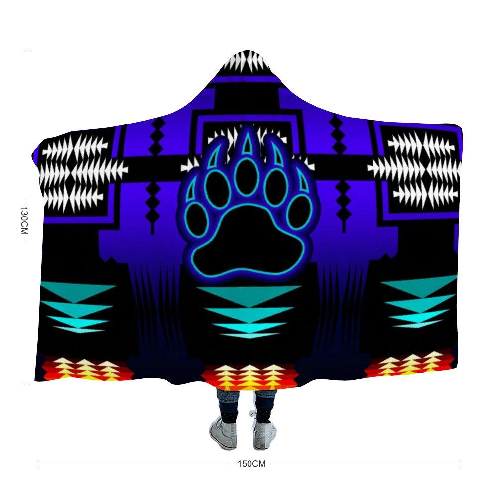 Midnight Sage Fire Bearpaw Hooded Blanket 49 Dzine