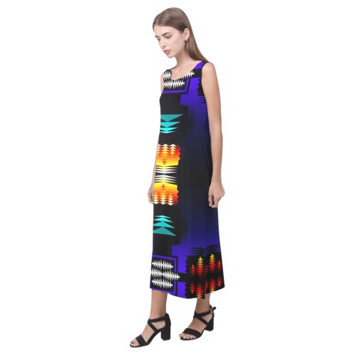 midnight sage fire II Phaedra Sleeveless Open Fork Long Dress (Model D08) Phaedra Sleeveless Open Fork Long Dress (D08) e-joyer