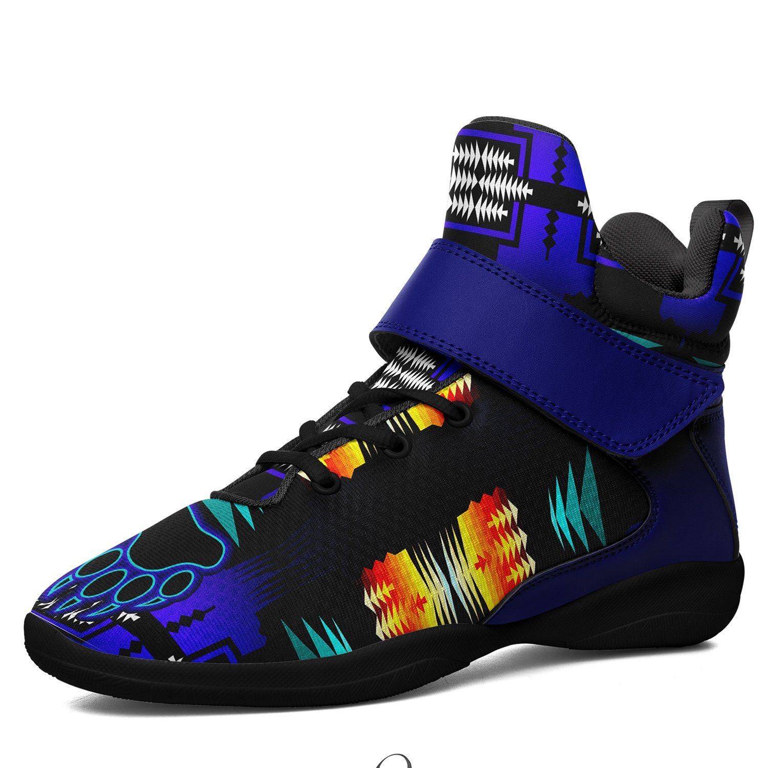 Midnight Sage Fire with Bearpaw Kid's Ipottaa Basketball / Sport High Top Shoes 49 Dzine US Child 12.5 / EUR 30 Black Sole with Blue Strap