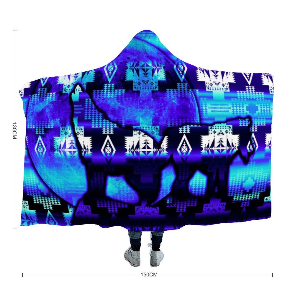 Midnight Wolf Hooded Blanket 49 Dzine