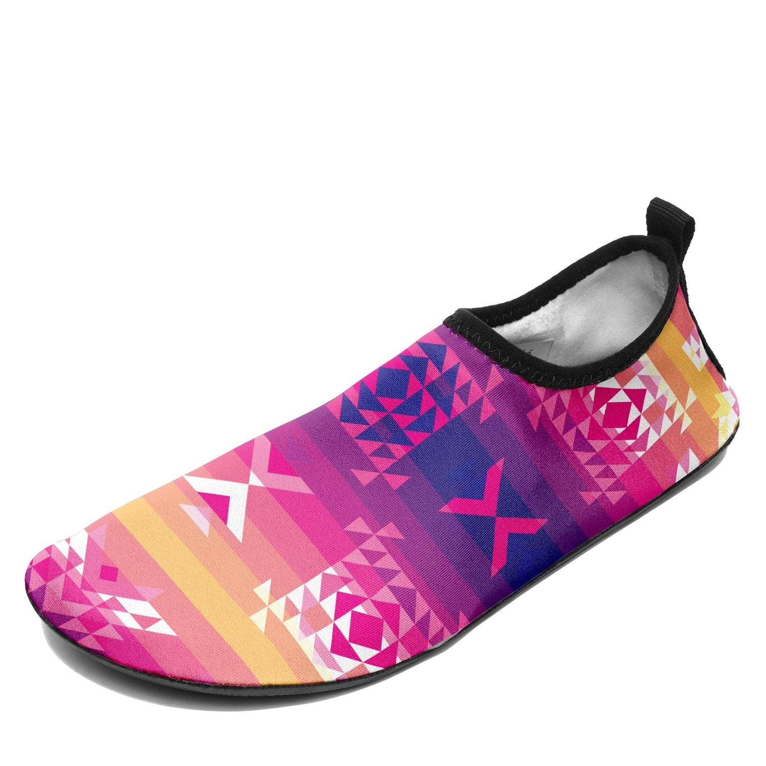 Geometric Floral Spring Vanilla Sockamoccs Kid's Sockamoccs Slip On Shoes main image 1