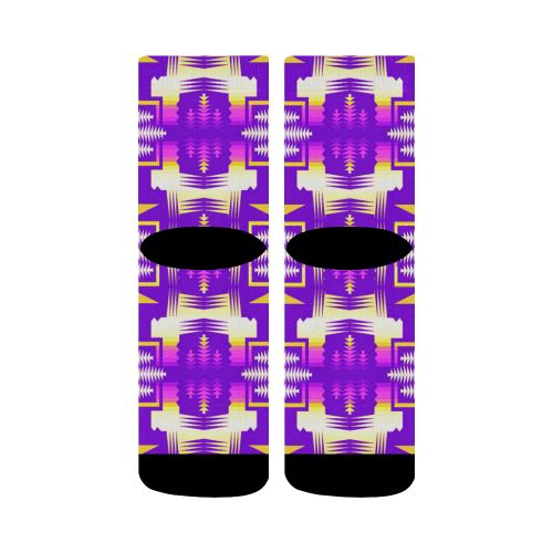 Moon Shadow Sunset Sage Crew Socks Crew Socks e-joyer