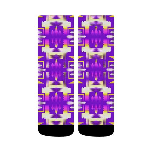 Moon Shadow Sunset Sage Crew Socks Crew Socks e-joyer