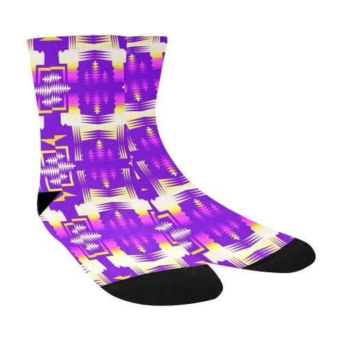 Moon Shadow Sunset Sage Crew Socks Crew Socks e-joyer