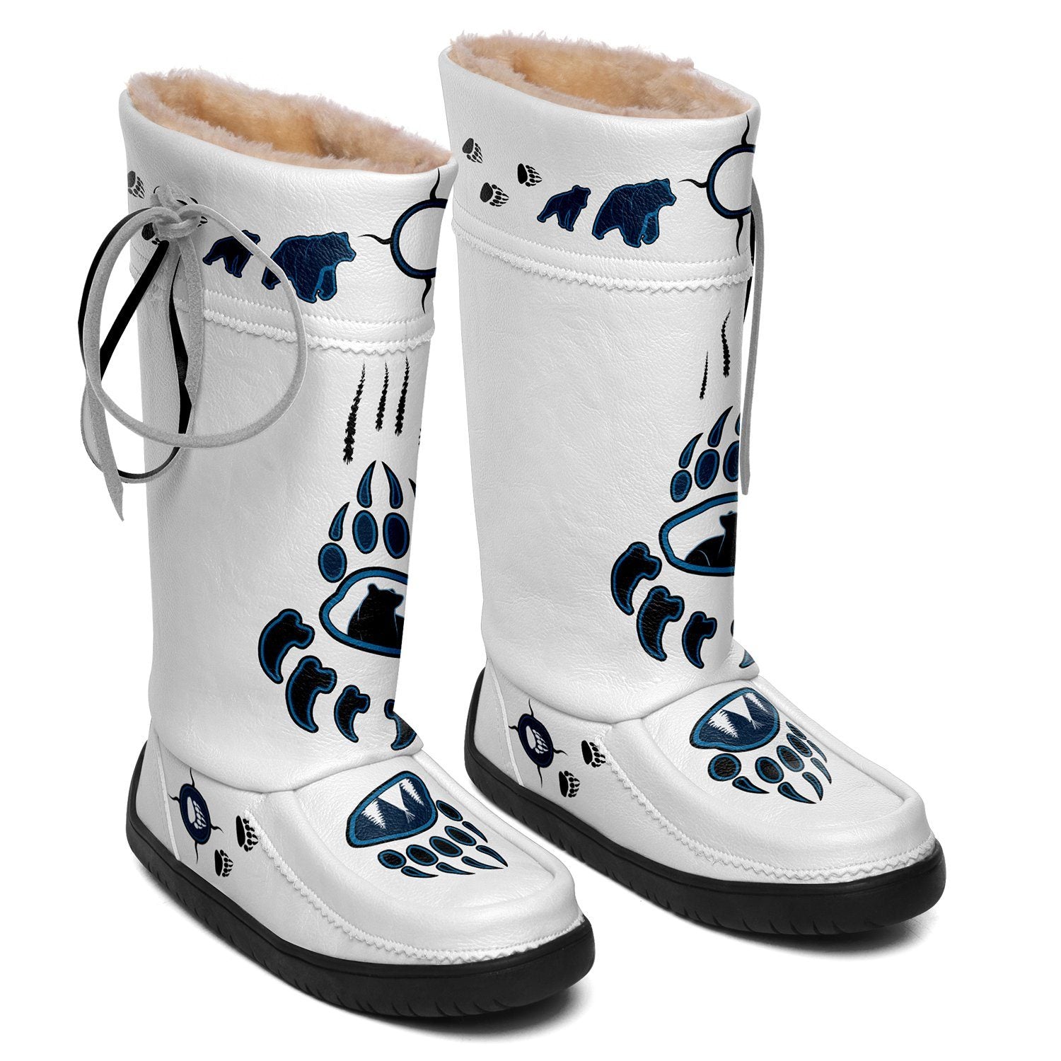 Navy Bearpaw Real Leather MoccaLux 49 Dzine