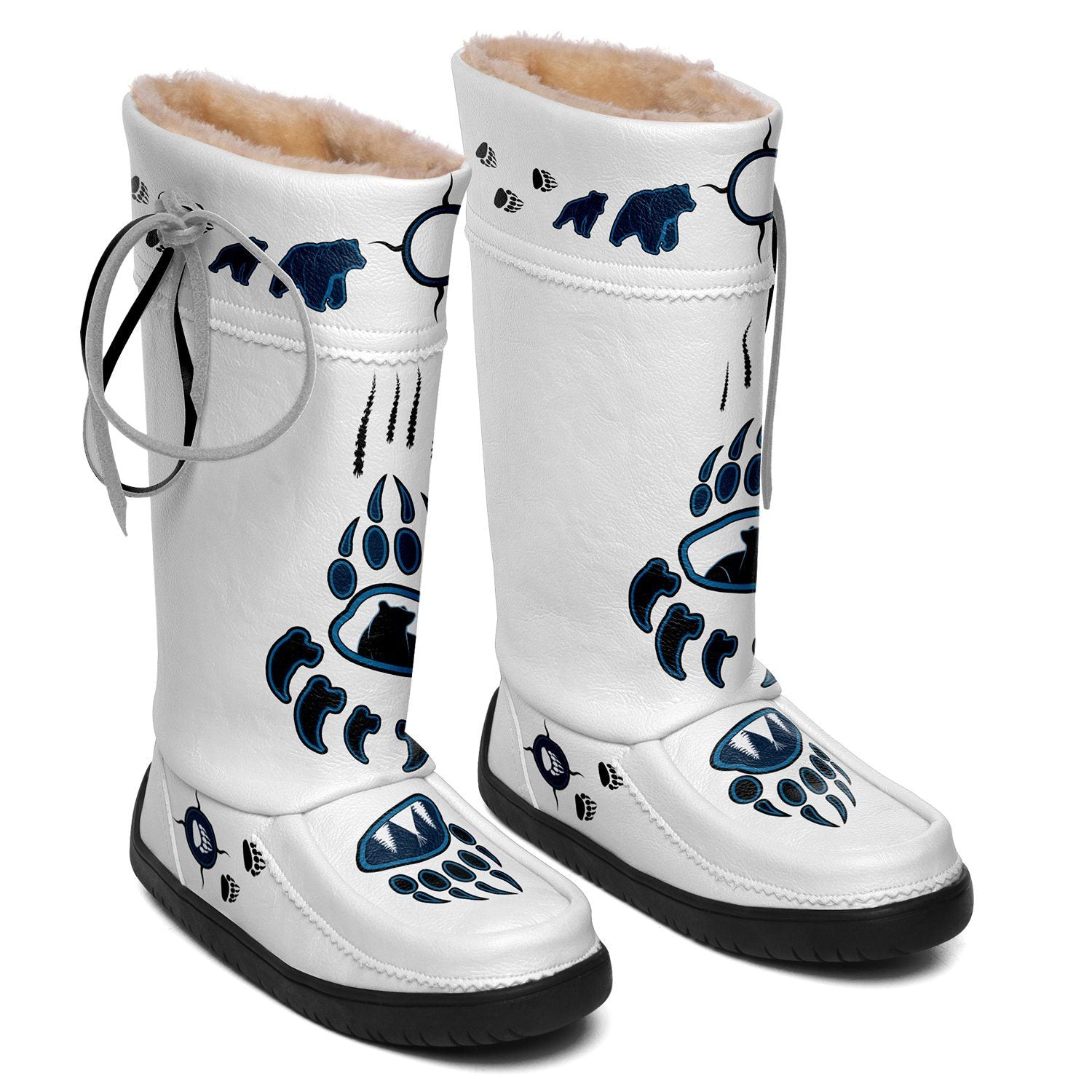 Navy Bearpaw Real Leather MoccaLux 49 Dzine 