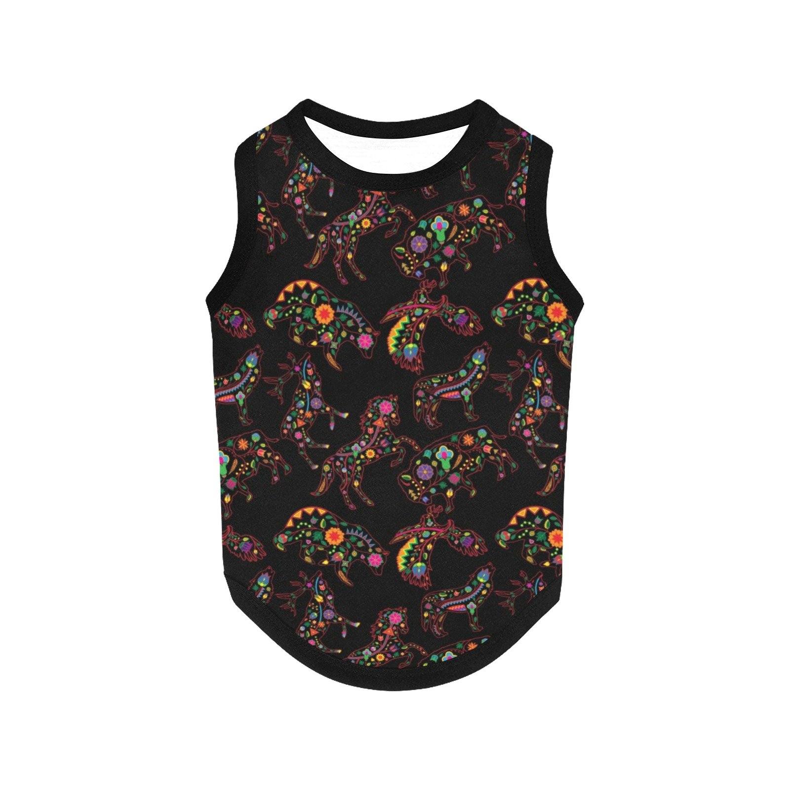 Neon Floral Animals All Over Print Pet Tank Top Pet Tank Top e-joyer