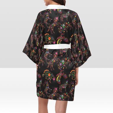 Neon Floral Animals Kimono Robe Artsadd