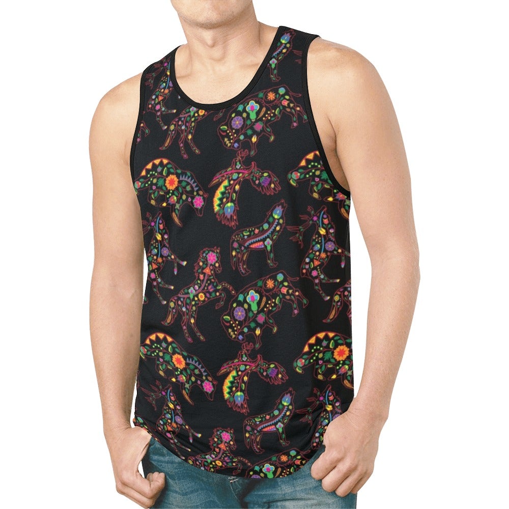 Neon Floral Animals New All Over Print Tank Top for Men (Model T46) New All Over Print Tank Top for Men (T46) e-joyer 