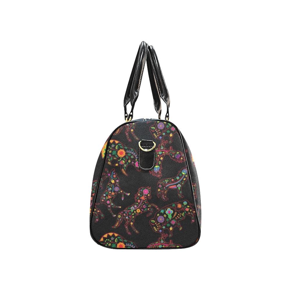 Neon Floral Animals New Waterproof Travel Bag/Small (Model 1639) bag e-joyer