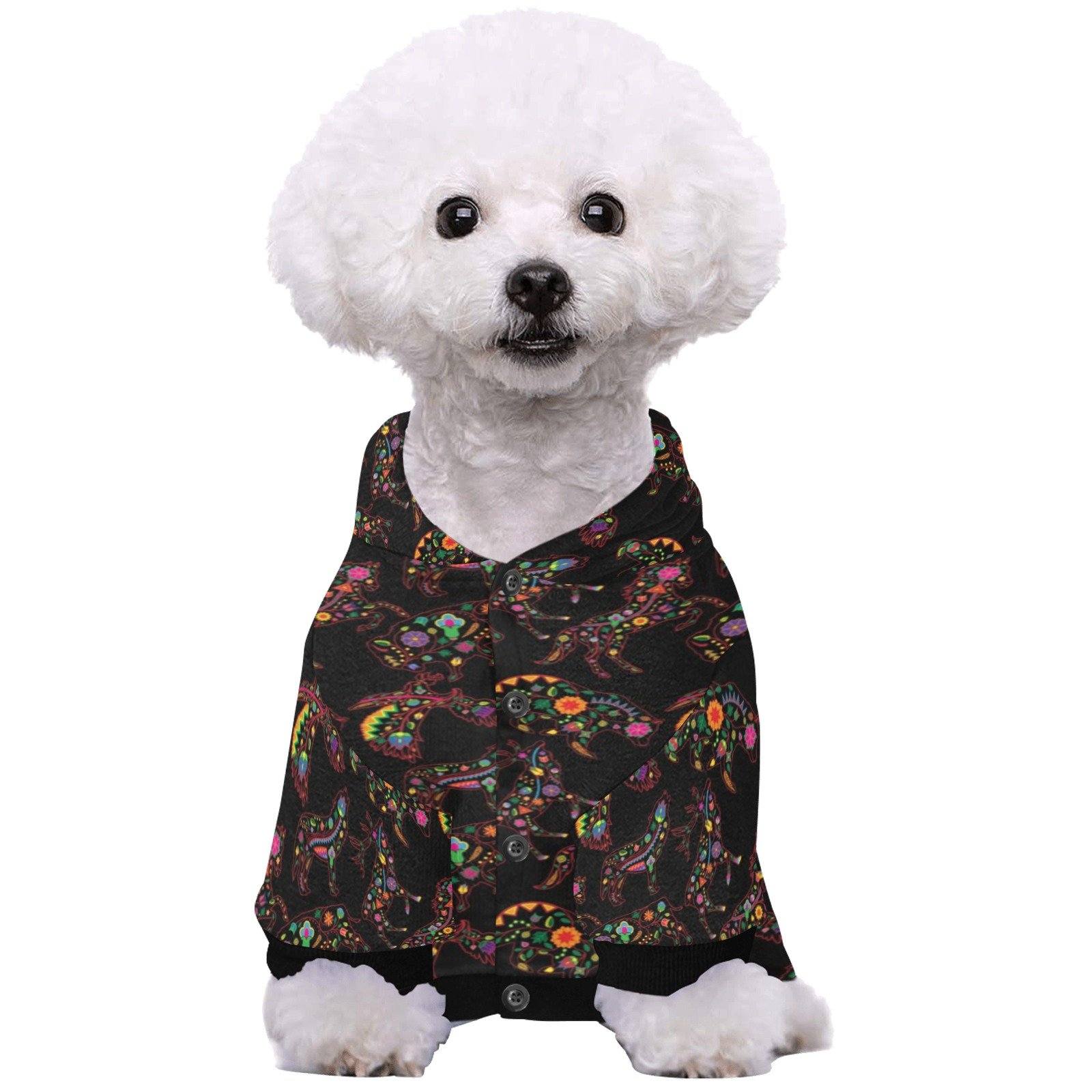 Neon Floral Animals Pet Dog Hoodie Pet Dog Hoodie e-joyer 