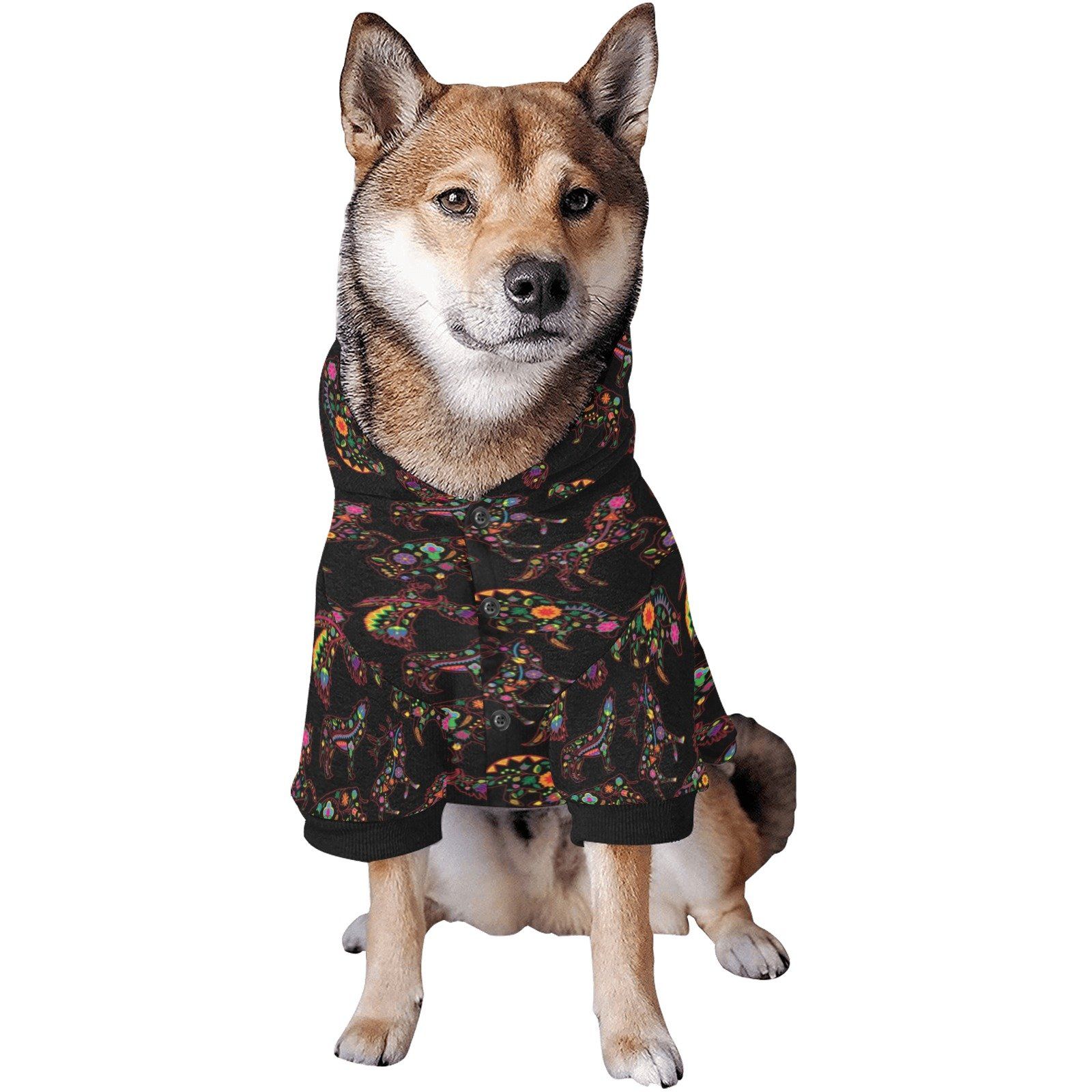 Neon Floral Animals Pet Dog Hoodie Pet Dog Hoodie e-joyer