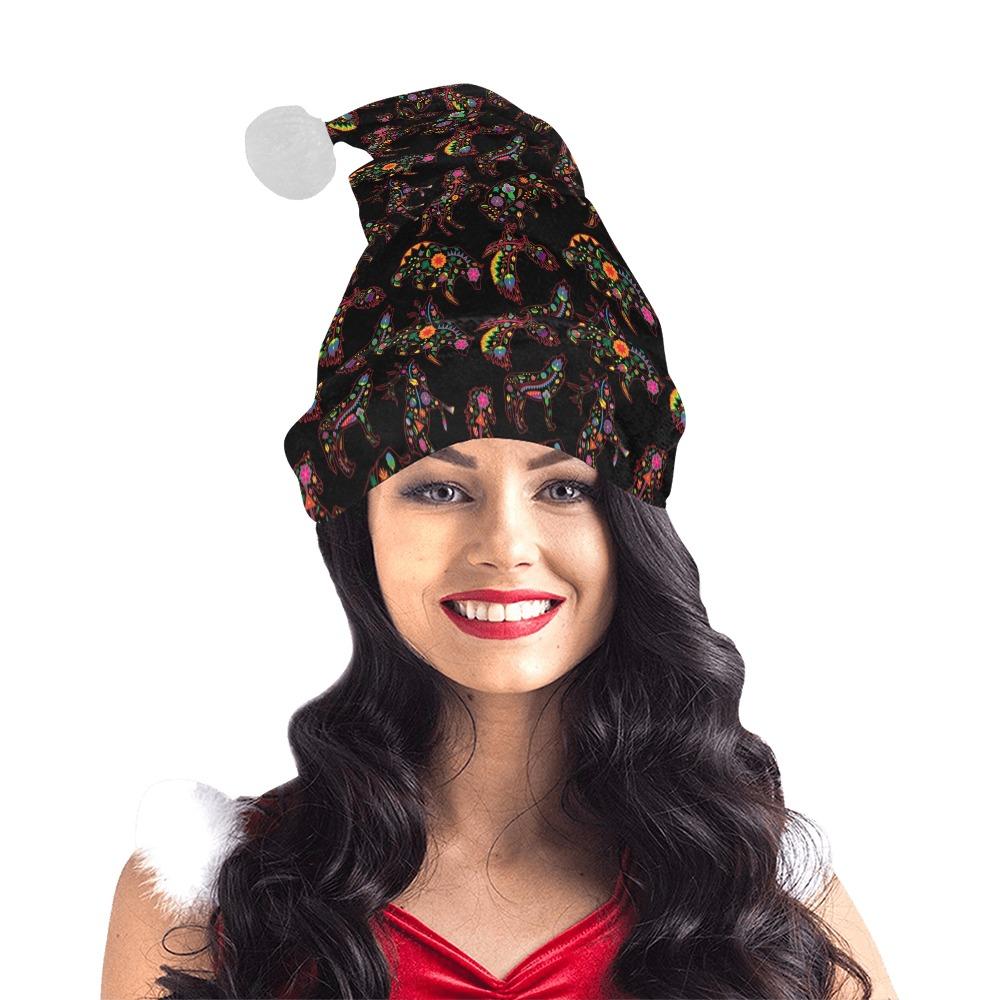 Neon Floral Animals Santa Hat Santa Hat e-joyer