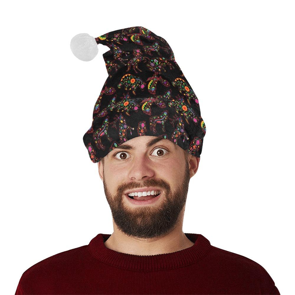 Neon Floral Animals Santa Hat Santa Hat e-joyer