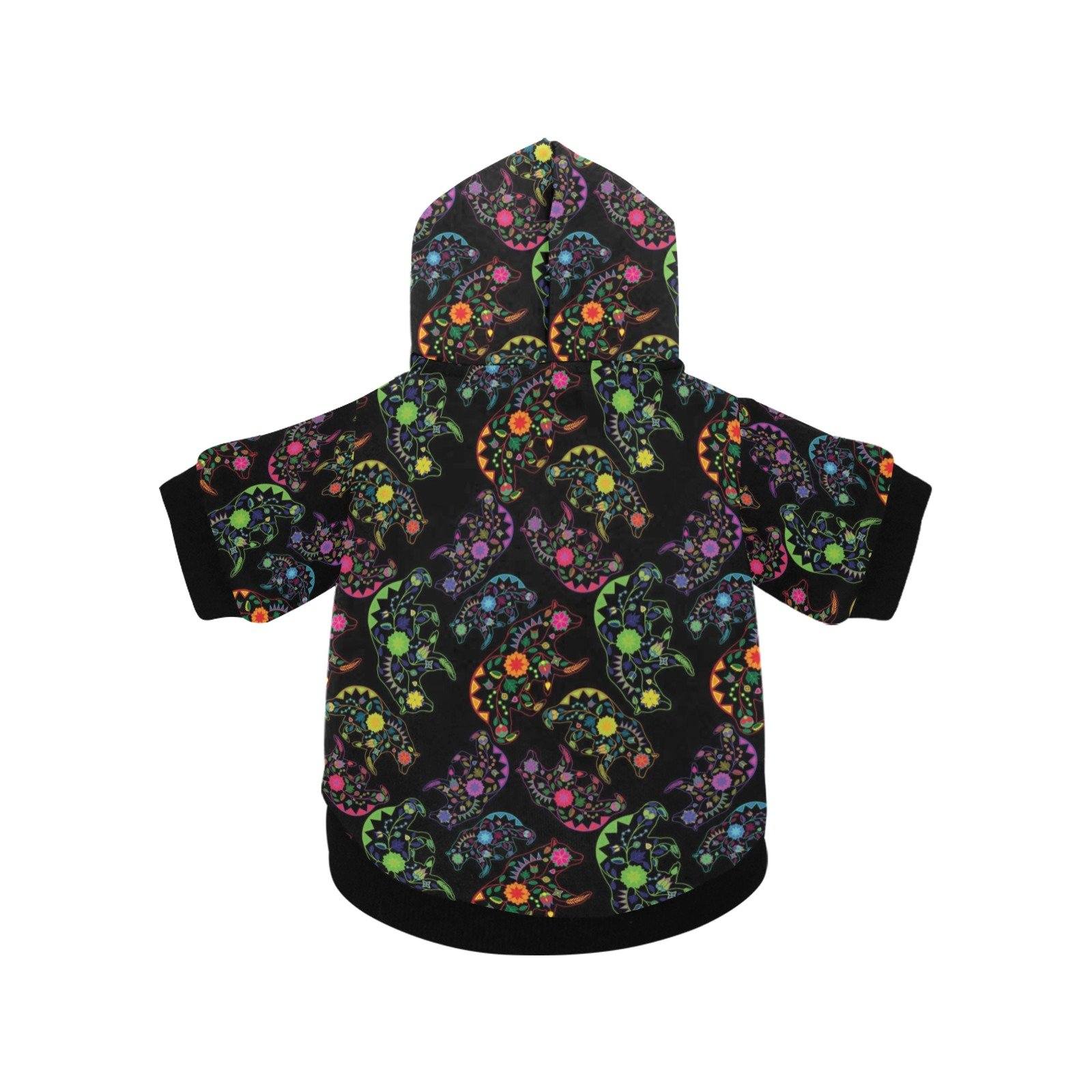Neon Floral Bears Pet Dog Hoodie Pet Dog Hoodie e-joyer