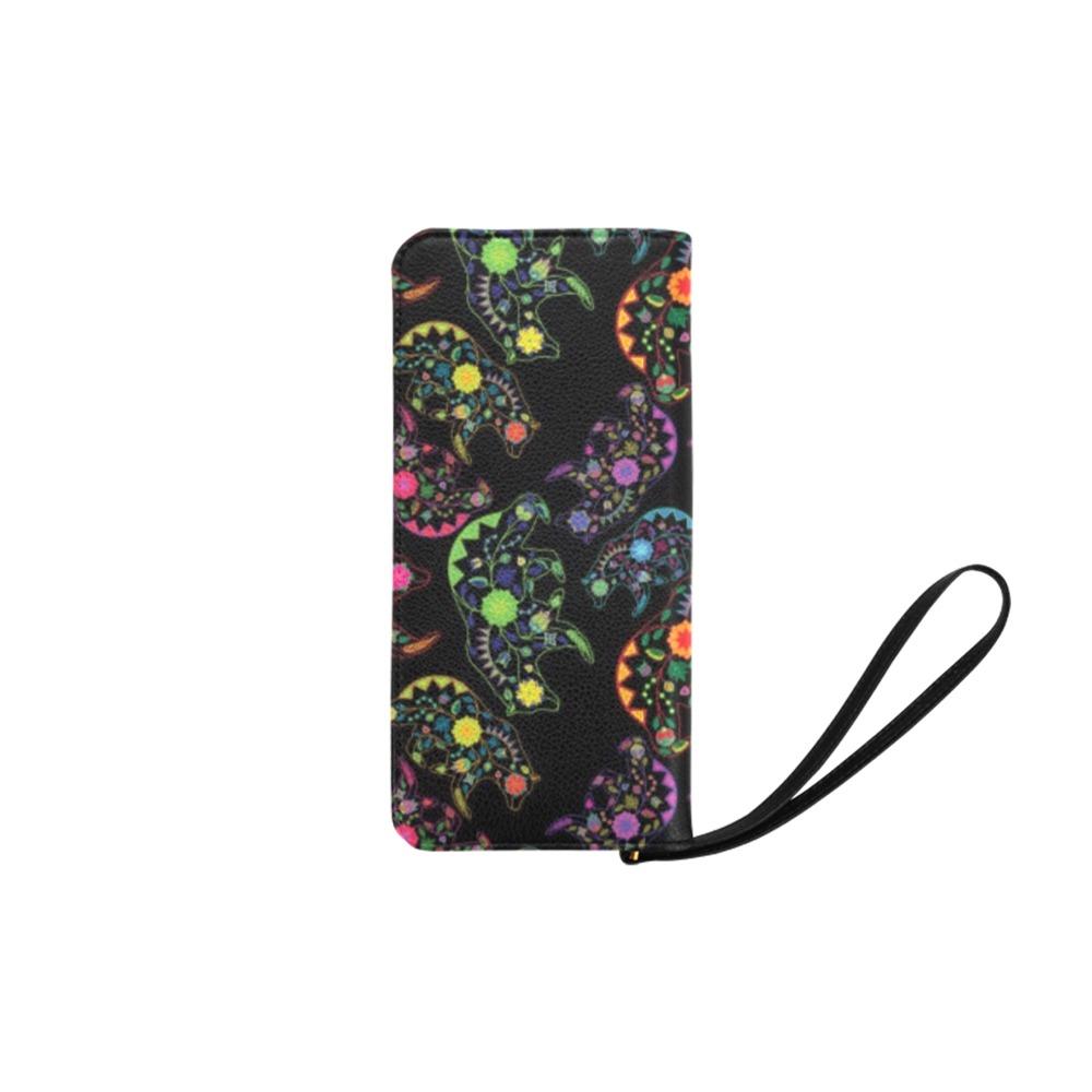 Neon Floral Bears Women's Clutch Purse (Model 1637) Women's Clutch Purse (1637) e-joyer